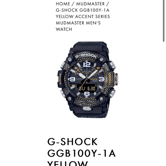 G-SHOCK GGB100Y-1A YELLOW ACCENT SERIES MUDMASTER MEN'S WATCH - Picture 7 of 7